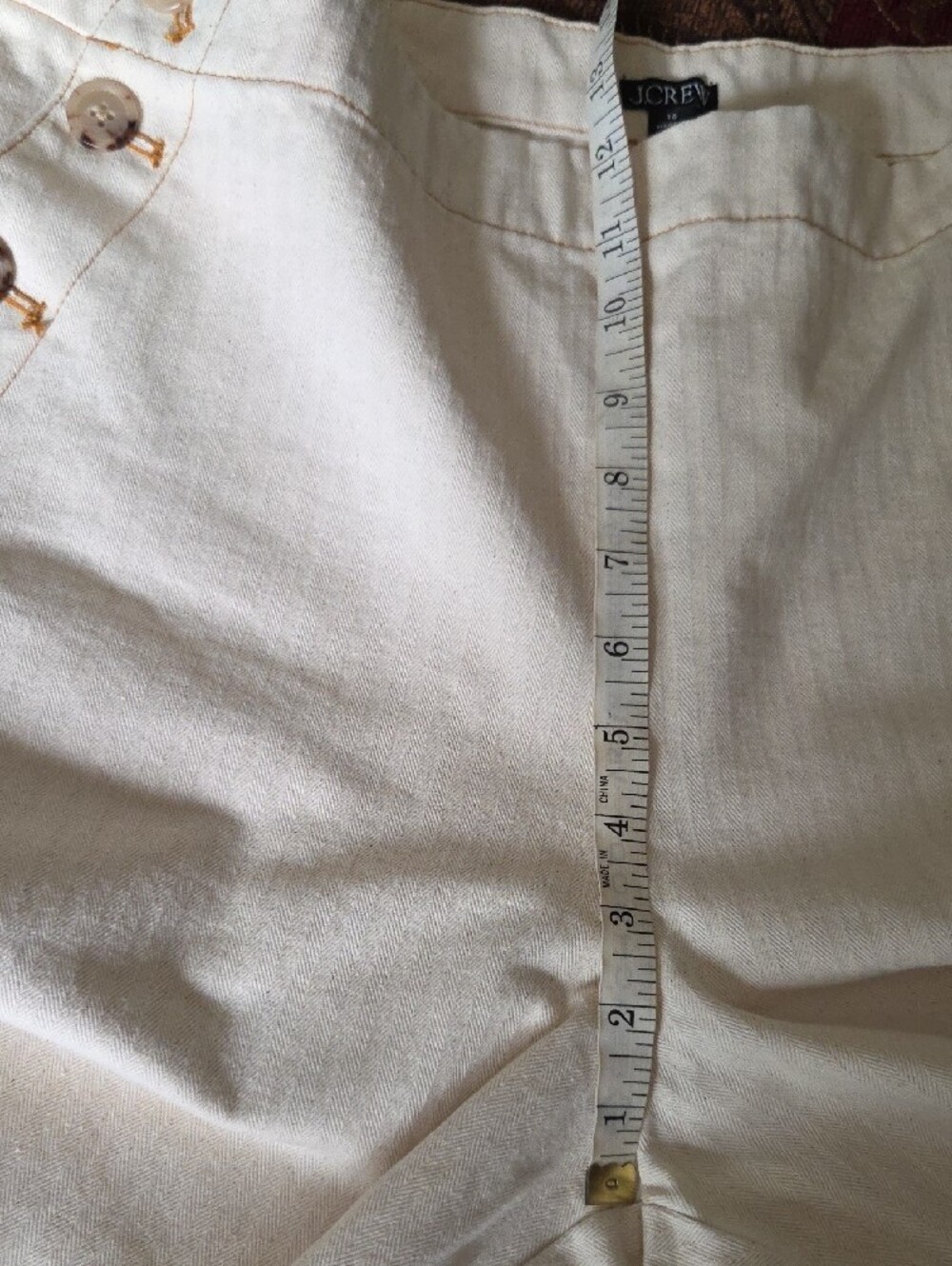 High-Rise Wide-Leg Sailor Pants - Herringbone Cream - Picture 9 of 12